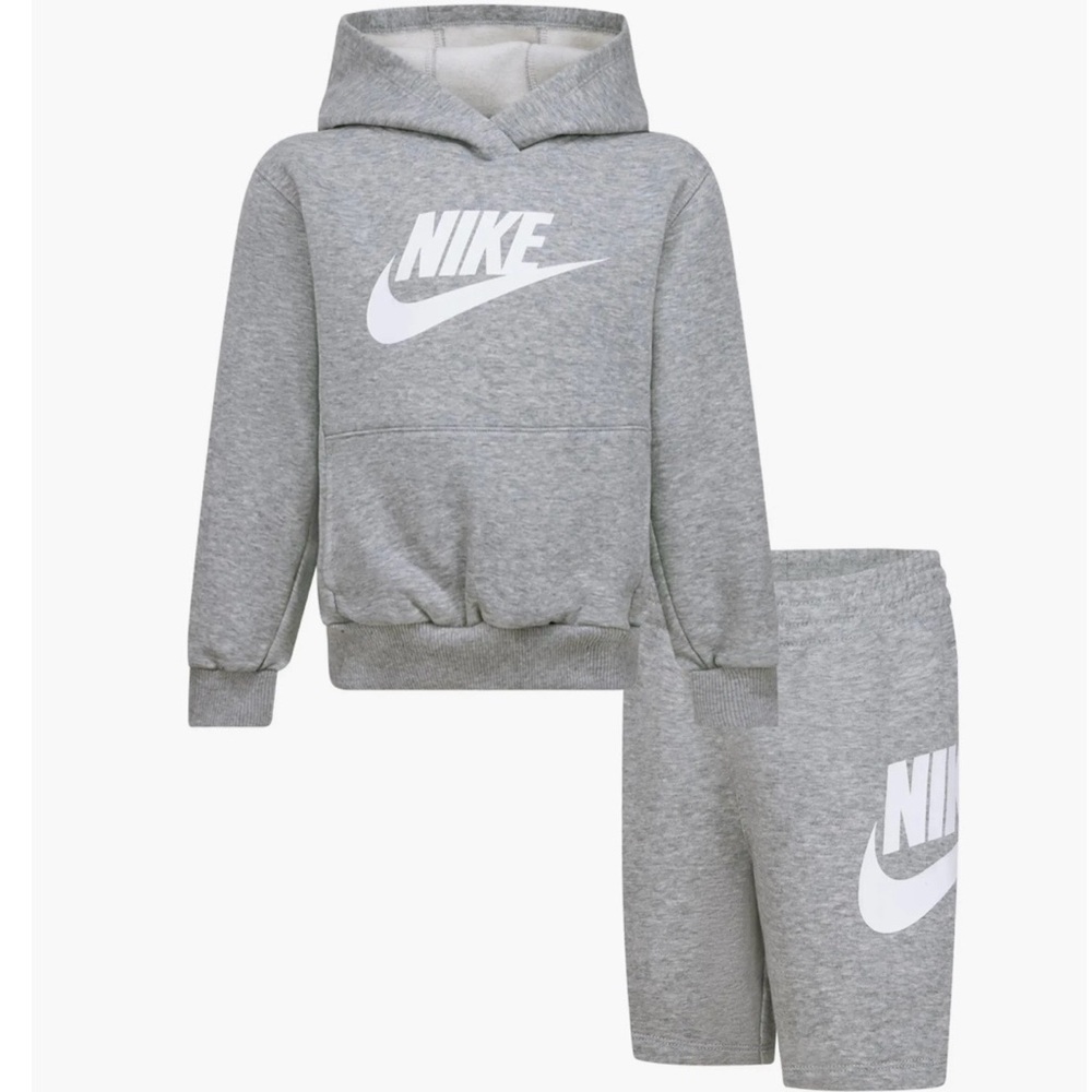Nike Heather Gray Hoodie and Shorts set